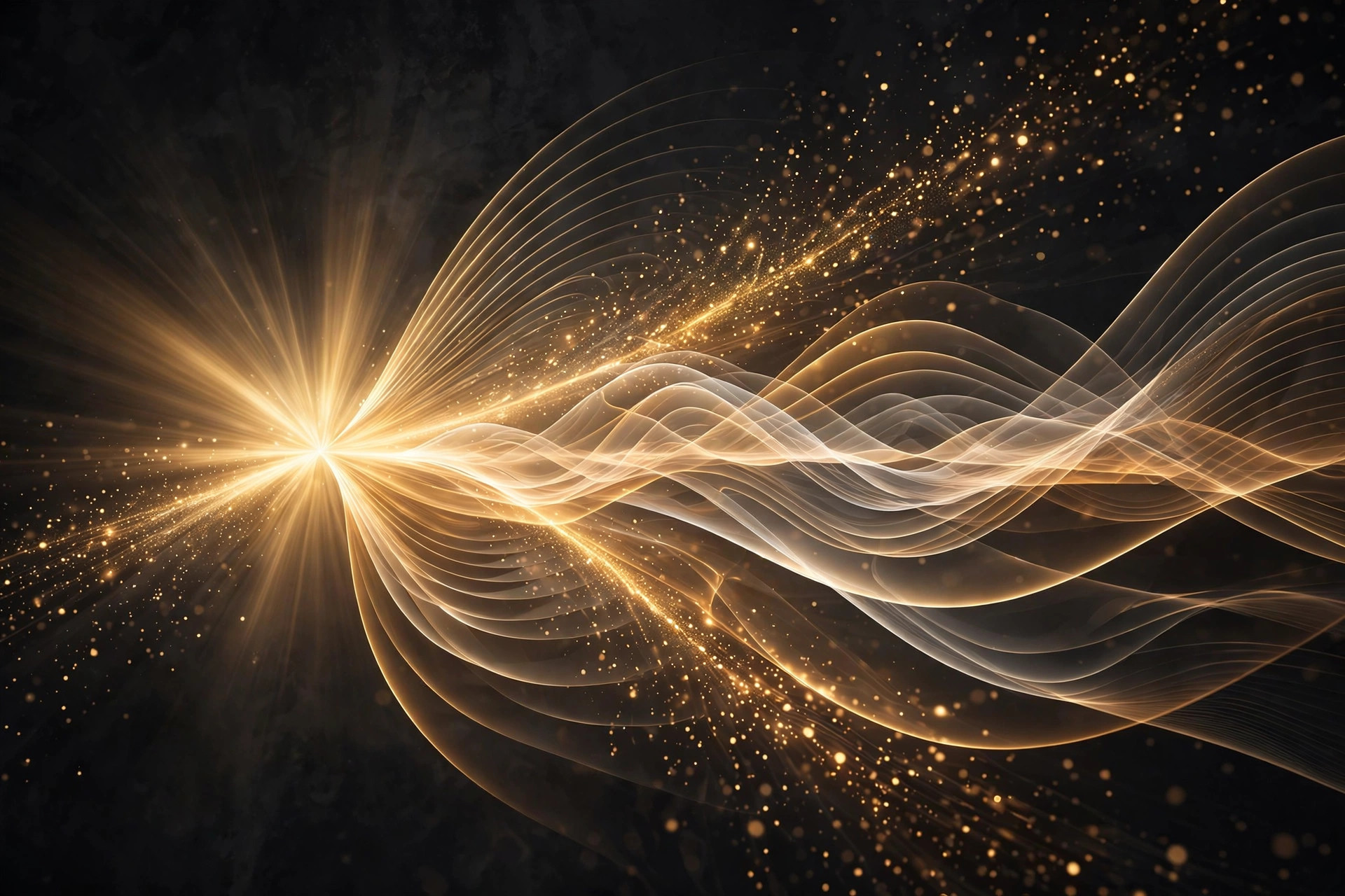 Golden broadcast of light arcs reaching outward — the Web Ventures advertising and marketing division